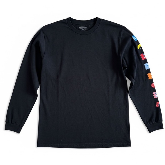Pac Man Other - Pac Man Arcade Graphic Retro Long Sleeve T Shirt Gamer Streetwear Lounge Black M